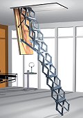 Scherentreppe Alu-Druckguss Scherentreppen Bodentreppen Aluminium Bodentreppe